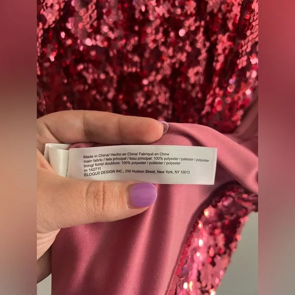 Eloquii Pink Sequins Column Midi Skirt with High Slit Size 18 - Picture 7 of 8